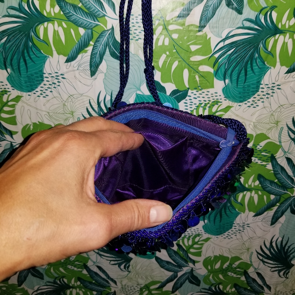 Retro 80's Sequined eveningwear purse - Picture 3 of 3
